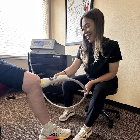 Neuropathy Cheyenne WY SoftWave Therapy On Knee