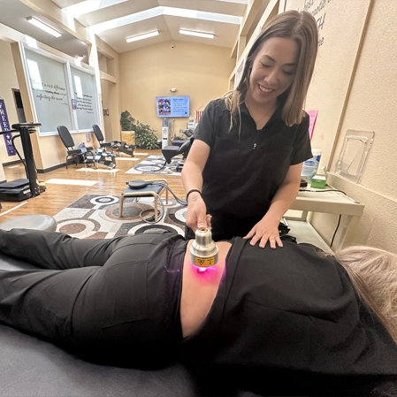 Neuropathy Windsor CO Laser Therapy On Back